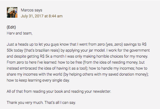 t. harv eker 6 jars money management system comment