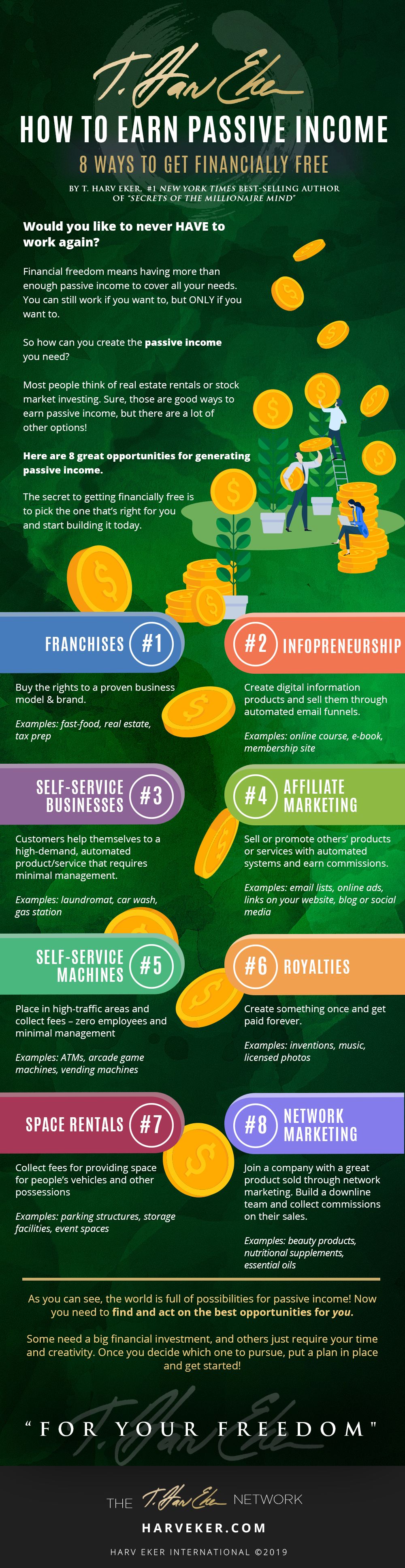 How To Earn Passive Income: 8 Ways To Get Financially Free [Infographic