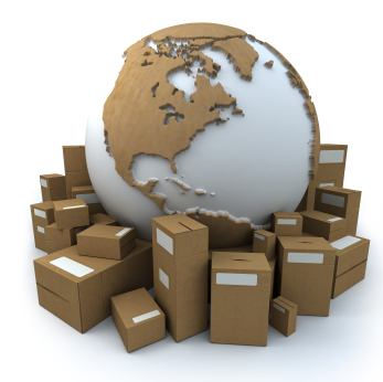 packages around the earth