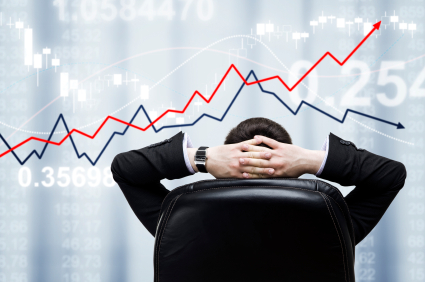 stocks above busnessman