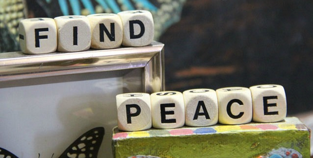 find peace written out in dice