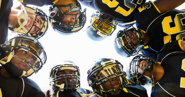 football team huddled up
