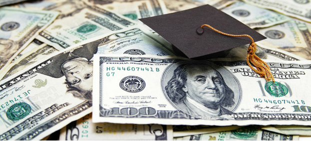 cash with a graduation hat on top