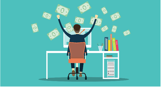 artwork of person throwing money in air