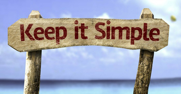 keep it simple on wooden sign